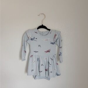 Kyte BABY Light Blue Airplane Print One Piece